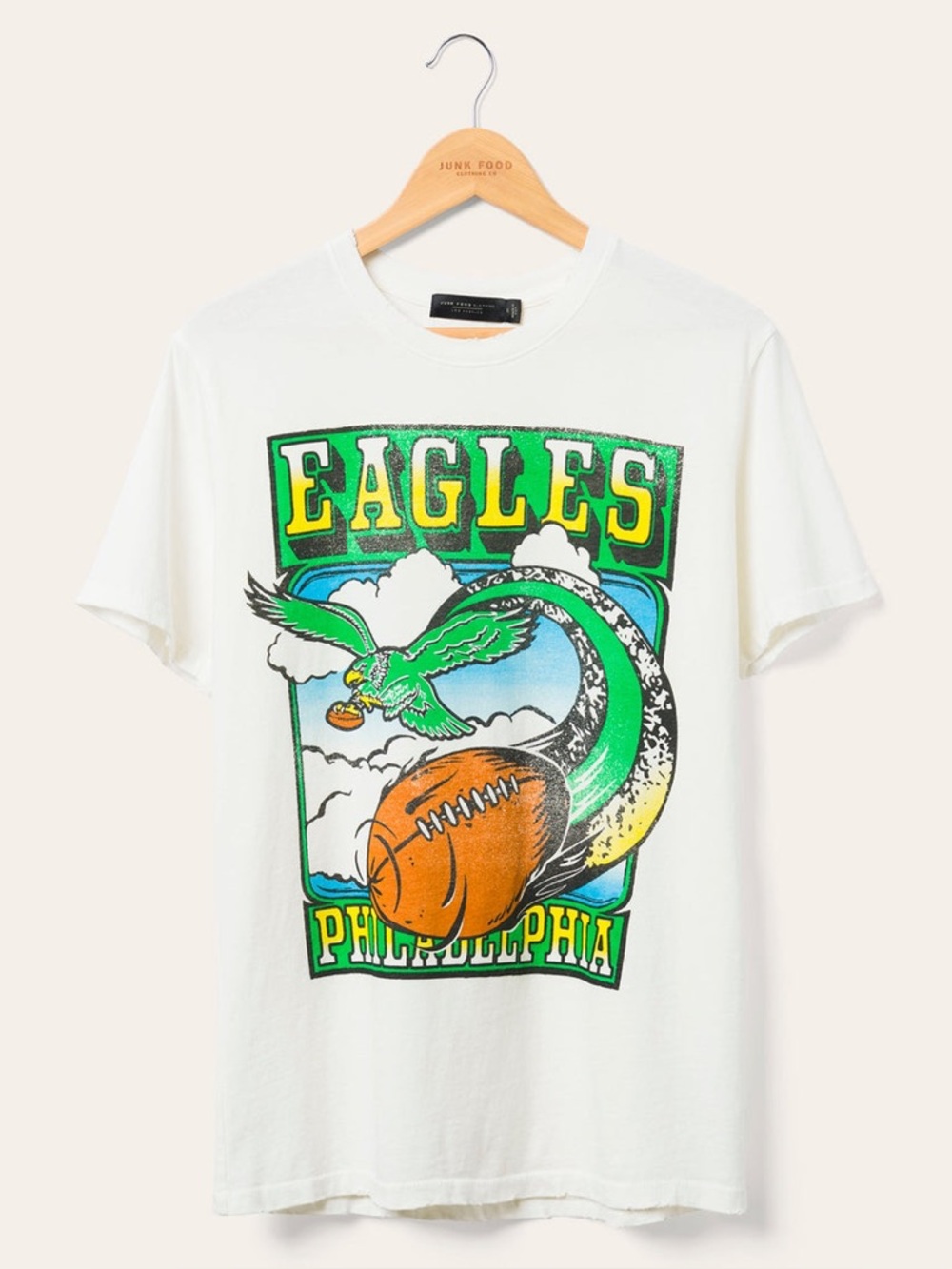 NWOT Junk Food Clothing Philadelphia Eagles Sky Vintage Tee Size Medium